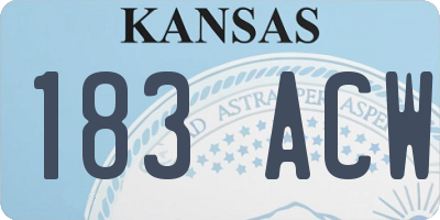 KS license plate 183ACW