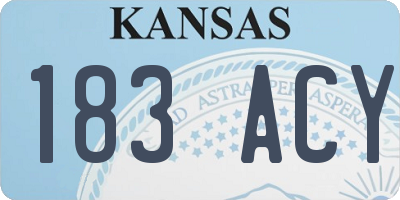 KS license plate 183ACY