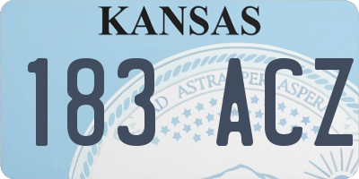 KS license plate 183ACZ