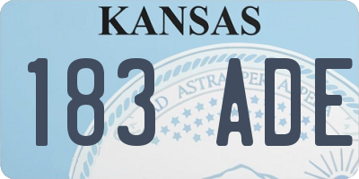 KS license plate 183ADE