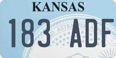 KS license plate 183ADF