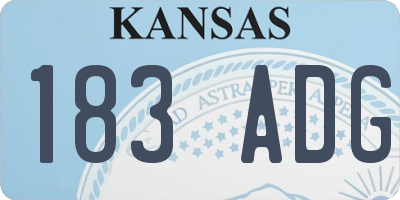 KS license plate 183ADG