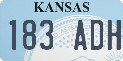 KS license plate 183ADH
