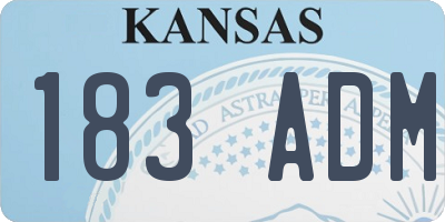 KS license plate 183ADM