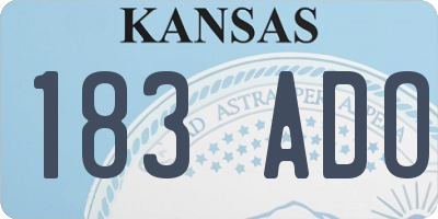 KS license plate 183ADO