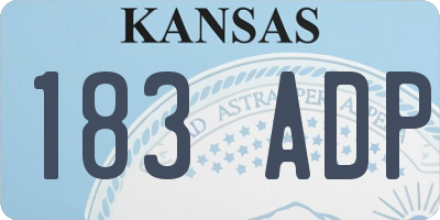 KS license plate 183ADP