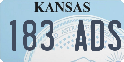 KS license plate 183ADS