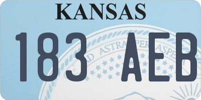 KS license plate 183AEB