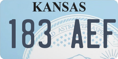 KS license plate 183AEF
