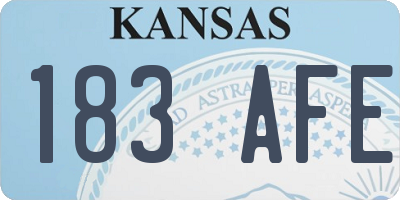 KS license plate 183AFE