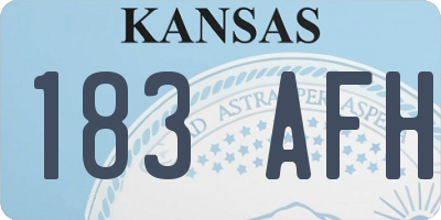 KS license plate 183AFH