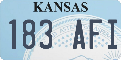 KS license plate 183AFI