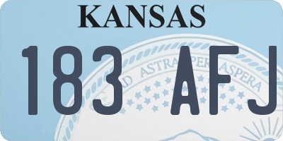 KS license plate 183AFJ