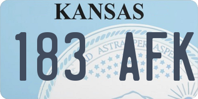 KS license plate 183AFK