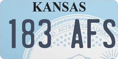 KS license plate 183AFS