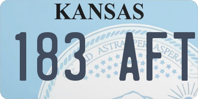KS license plate 183AFT