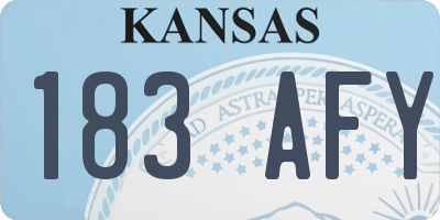 KS license plate 183AFY