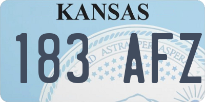 KS license plate 183AFZ