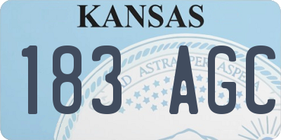 KS license plate 183AGC