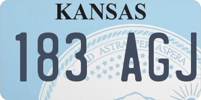KS license plate 183AGJ