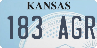 KS license plate 183AGR