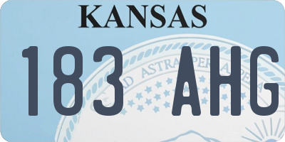 KS license plate 183AHG