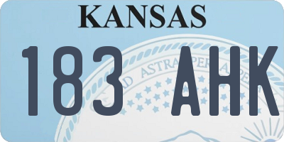KS license plate 183AHK