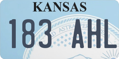 KS license plate 183AHL
