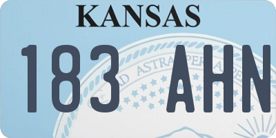 KS license plate 183AHN