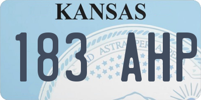 KS license plate 183AHP