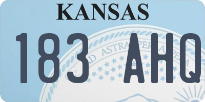 KS license plate 183AHQ