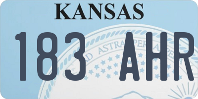 KS license plate 183AHR