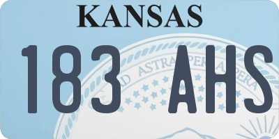 KS license plate 183AHS