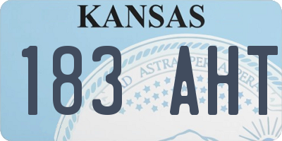 KS license plate 183AHT