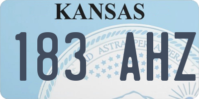 KS license plate 183AHZ