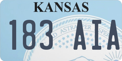 KS license plate 183AIA