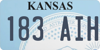 KS license plate 183AIH