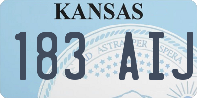 KS license plate 183AIJ