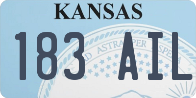 KS license plate 183AIL