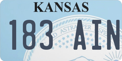 KS license plate 183AIN