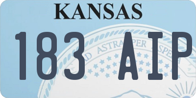 KS license plate 183AIP