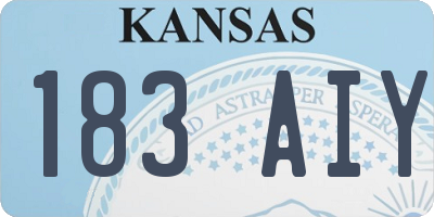 KS license plate 183AIY
