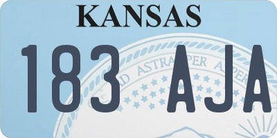 KS license plate 183AJA