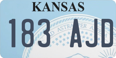 KS license plate 183AJD