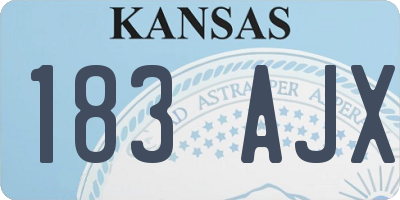 KS license plate 183AJX