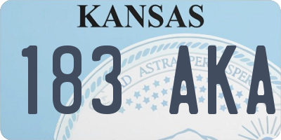 KS license plate 183AKA