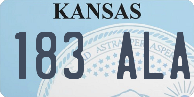 KS license plate 183ALA