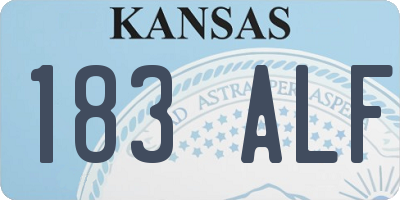 KS license plate 183ALF