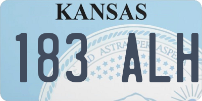KS license plate 183ALH