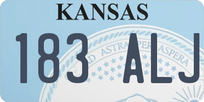 KS license plate 183ALJ